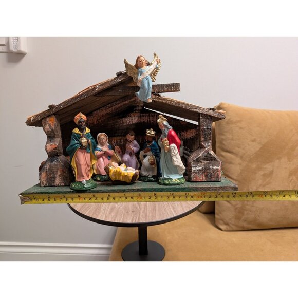 Vintage Italian Nativity Set Hand-Painted Chalkware Complete 10-Piece 50s-70s - Picture 3 of 15